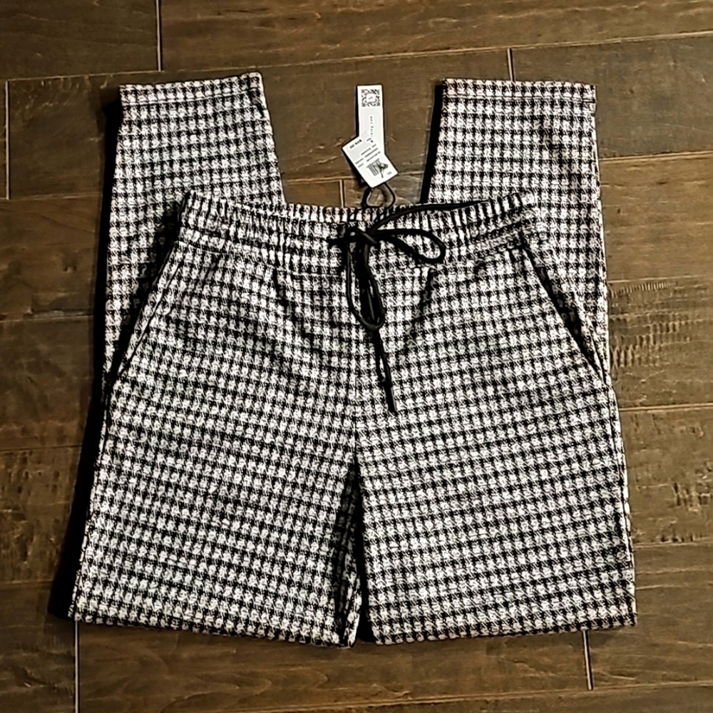 New Sanctuary Easy Going Drawstring Pant In  Brooklyn Check sz small